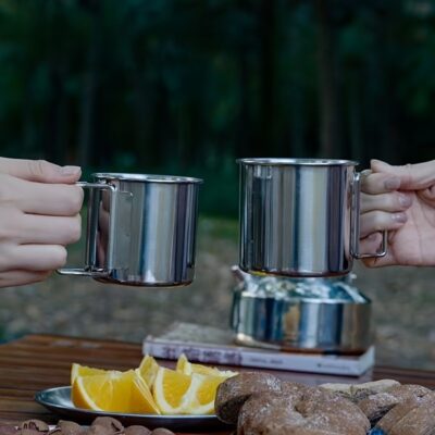 Stainless Steel Insulated Travel Mug 250ml/350ml/550ml - Foldable Outdoor Coffee & Tea Cup, Keeps Drinks Hot or Cold, Ideal for Camping and Picnics